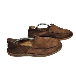 Born Men's Stewie II Brown Suede Loafers with Foldable Heel Size 10.5